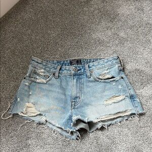 Abercrombie & Fitch Light Blue Distressed Jean Shorts